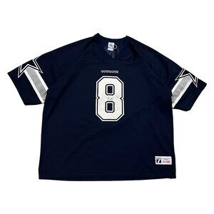 Vintage Dallas Cowboys Jersey Mens XXL Blue #8 Troy Aikman Logo 7 NFL USA Made